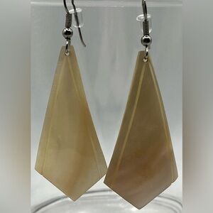 Vintage Mother of Pearl Geometric Dangle Earrings